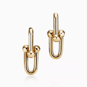 Zarposh HardWear Large Link Earrings in Yellow Gold