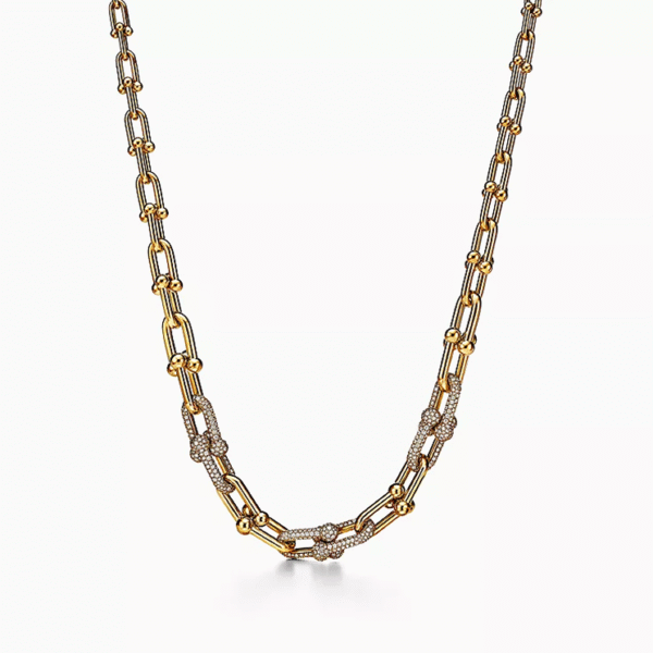 Zarposh HardWear Graduated Link Necklace in Yellow Gold